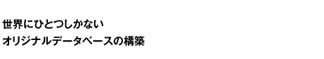 世界にひとつしかないオリジナルデータベースの構築