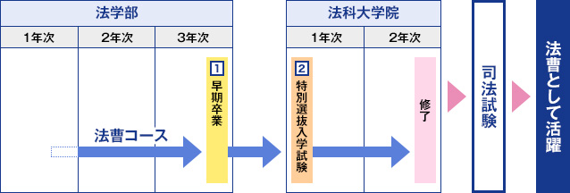法曹コース履修者イメージ(学部3年+大学院2年の場合)