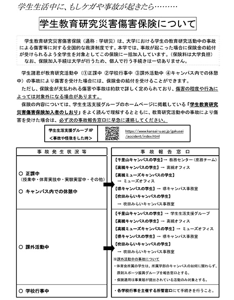 学生教育研究災害傷害保険