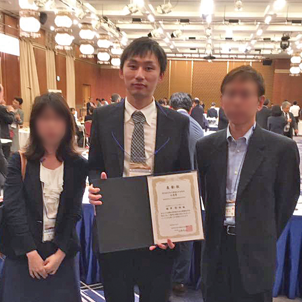 大阪国際がんセンター時代に日本公衆衛生学会口演賞受賞の式典の様子