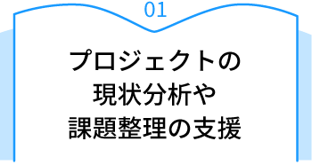 01 プロジェクトの現状分析や課題整理の支援